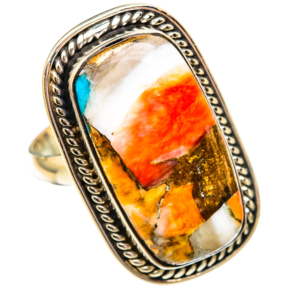 Kingman Pink Dahlia Turquoise Rings handcrafted by Ana Silver Co - RING116751 - Photo 2