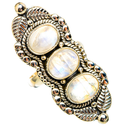 Rainbow Moonstone Rings handcrafted by Ana Silver Co - RING116757 - Photo 2