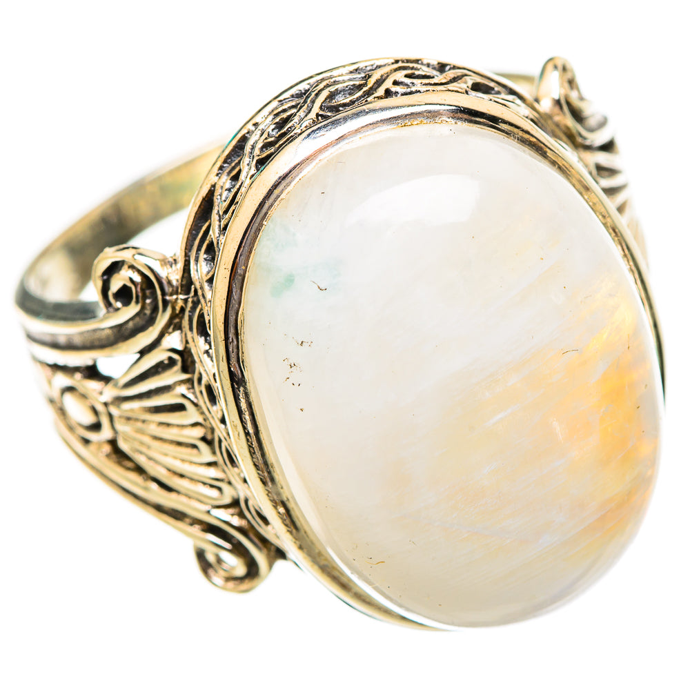 Rainbow Moonstone Rings handcrafted by Ana Silver Co - RING116758 - Photo 2
