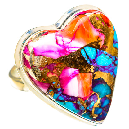 Kingman Pink Dahlia Turquoise Rings handcrafted by Ana Silver Co - RING116763 - Photo 2
