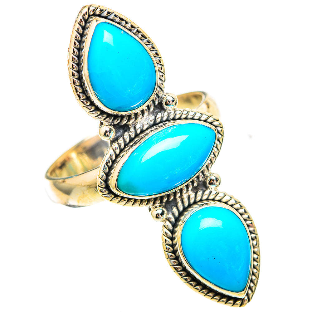 Sleeping Beauty Turquoise Rings handcrafted by Ana Silver Co - RING116766 - Photo 2