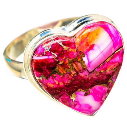 Kingman Pink Dahlia Turquoise Rings handcrafted by Ana Silver Co - RING116816 - Photo 2