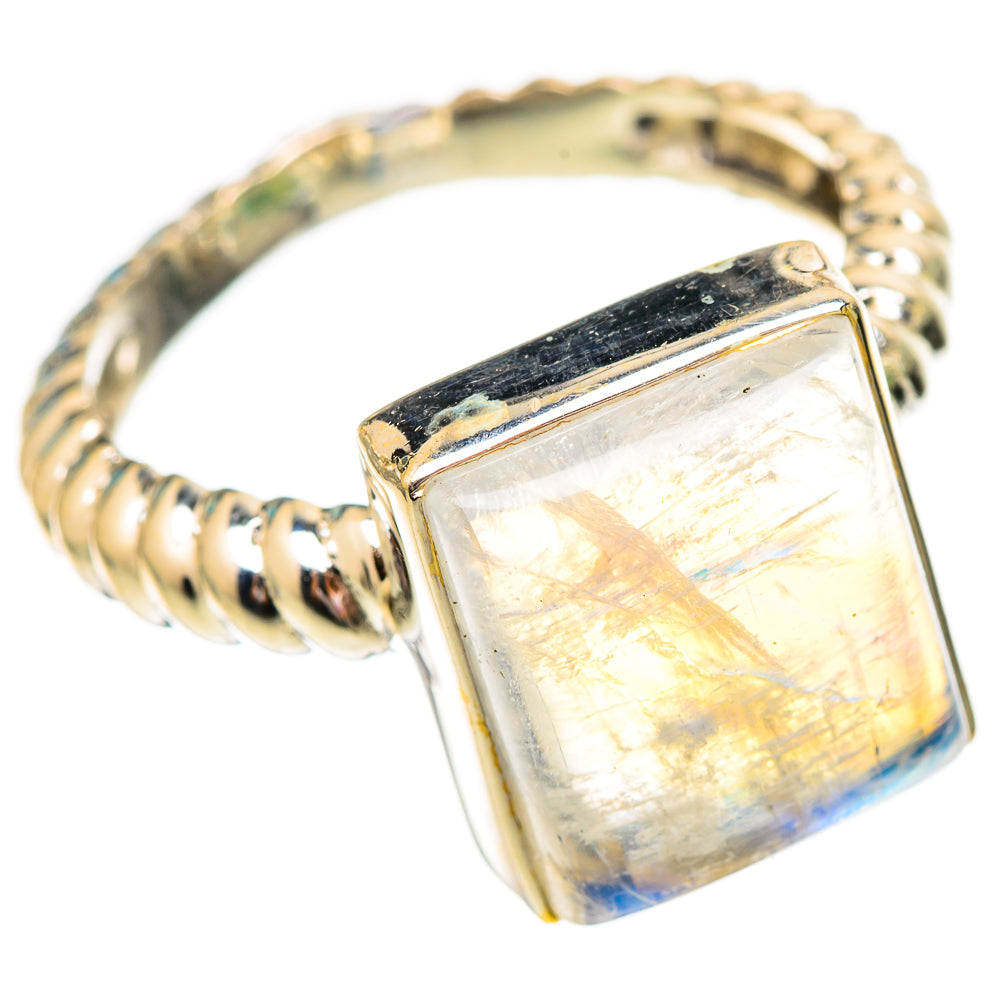 Rainbow Moonstone Rings handcrafted by Ana Silver Co - RING116865 - Photo 2