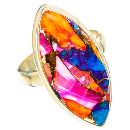 Kingman Pink Dahlia Turquoise Rings handcrafted by Ana Silver Co - RING116867 - Photo 2