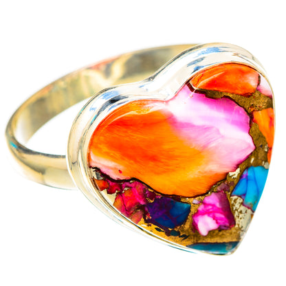 Kingman Pink Dahlia Turquoise Rings handcrafted by Ana Silver Co - RING116901 - Photo 2