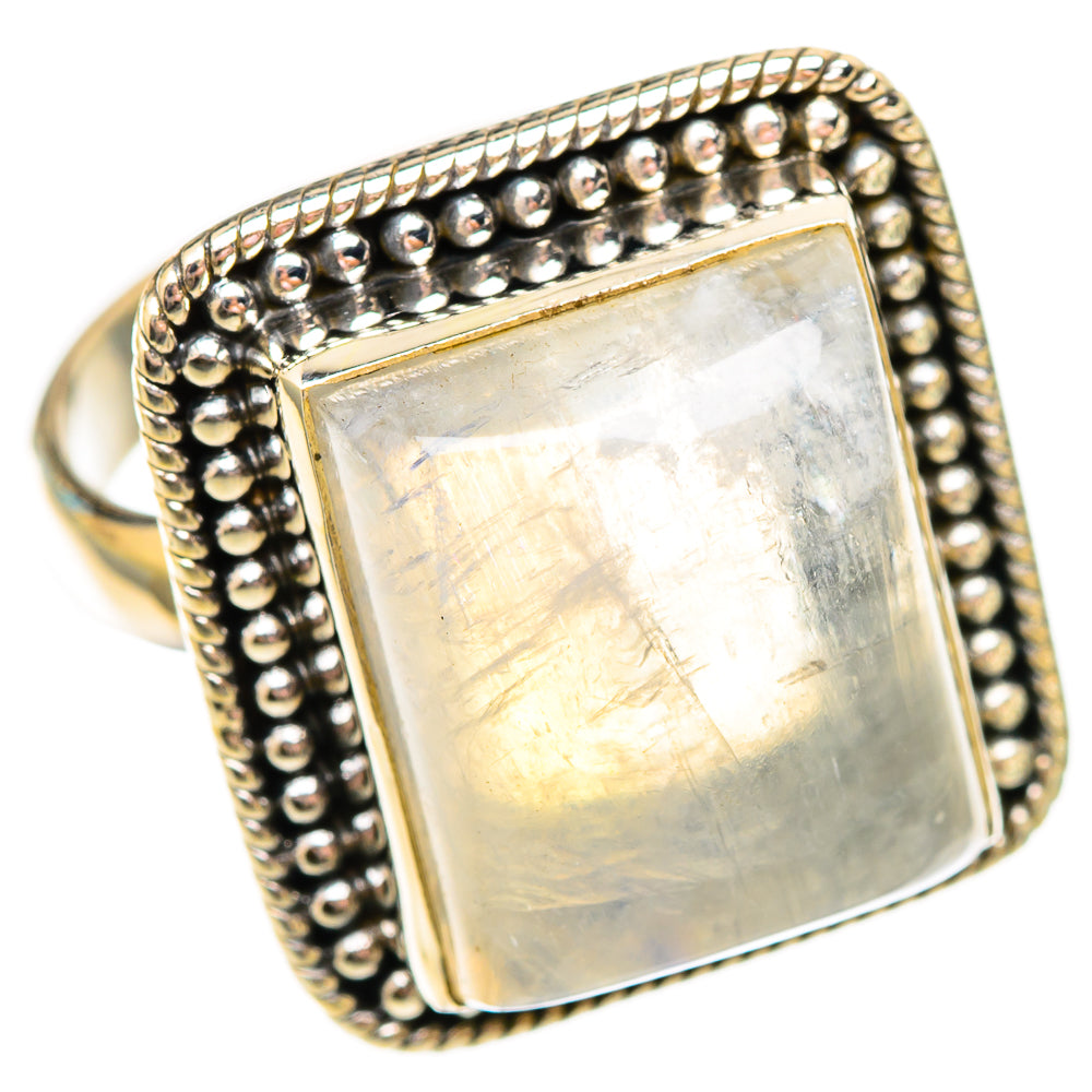 Rainbow Moonstone Rings handcrafted by Ana Silver Co - RING116933 - Photo 2