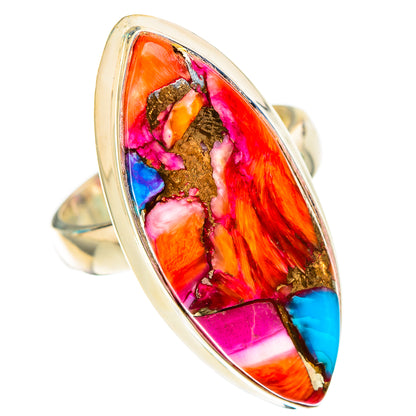 Kingman Pink Dahlia Turquoise Rings handcrafted by Ana Silver Co - RING116936 - Photo 2