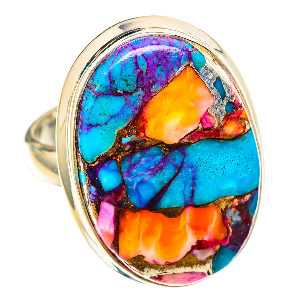 Kingman Pink Dahlia Turquoise Rings handcrafted by Ana Silver Co - RING116938 - Photo 2