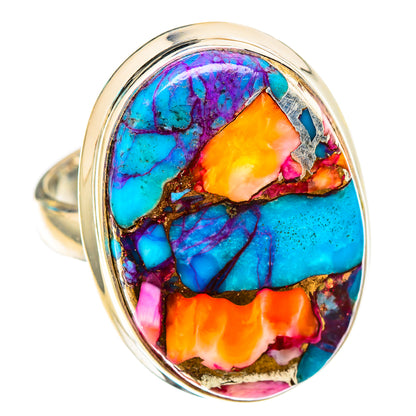 Kingman Pink Dahlia Turquoise Rings handcrafted by Ana Silver Co - RING116938 - Photo 2