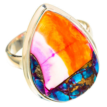 Kingman Pink Dahlia Turquoise Rings handcrafted by Ana Silver Co - RING116970 - Photo 2