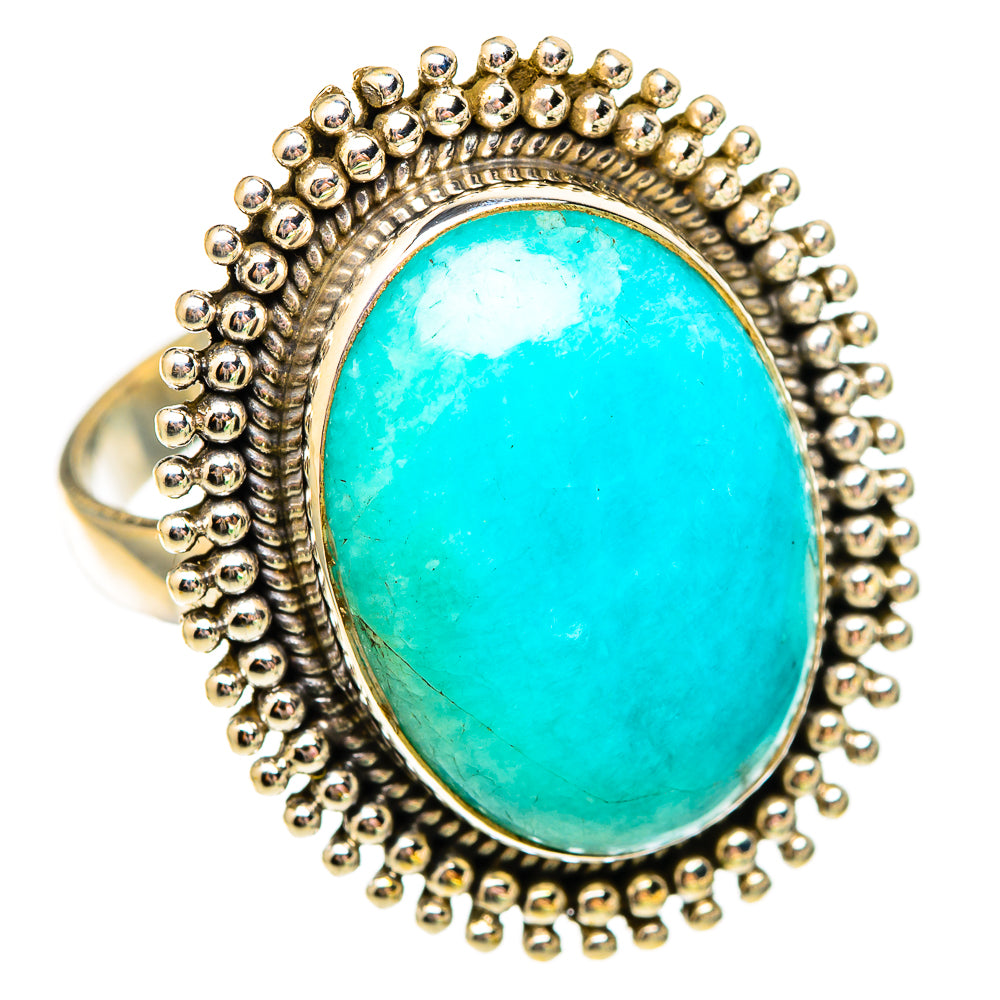 Peruvian Amazonite Rings handcrafted by Ana Silver Co - RING117011 - Photo 2