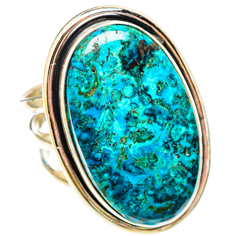 Peruvian Chrysocolla Rings handcrafted by Ana Silver Co - RING117015 - Photo 2
