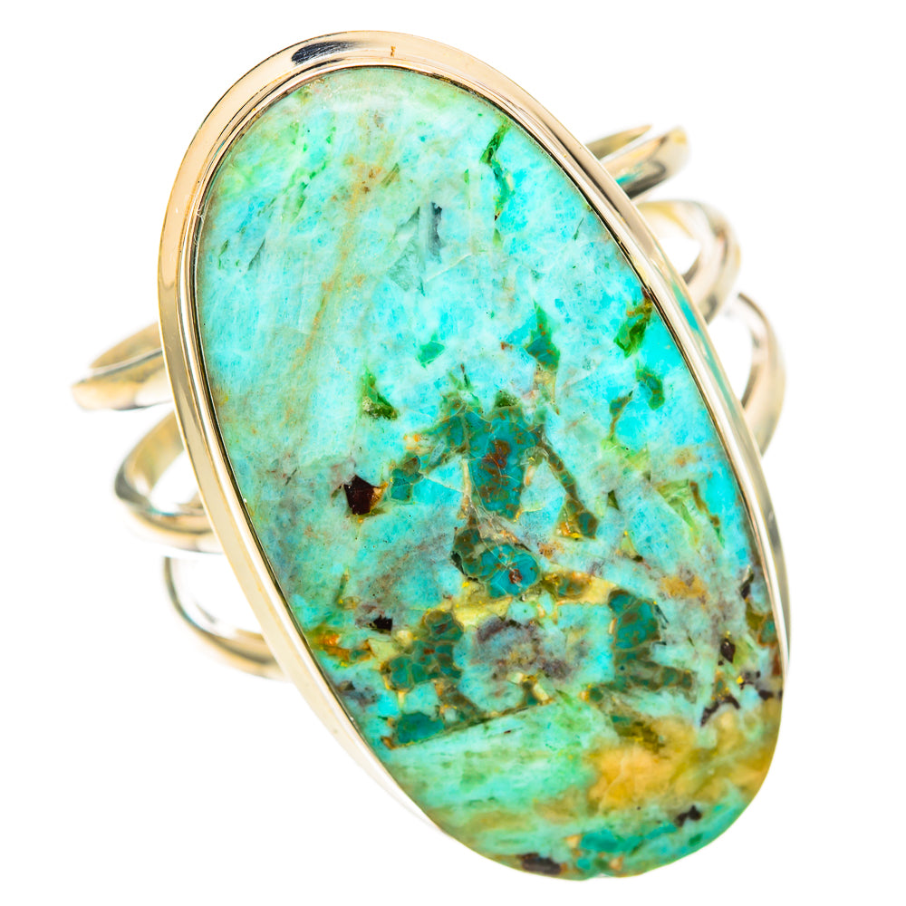 Peruvian Chrysocolla Rings handcrafted by Ana Silver Co - RING117050 - Photo 2