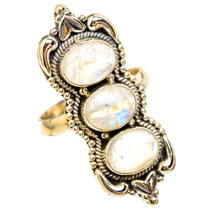 Rainbow Moonstone Rings handcrafted by Ana Silver Co - RING117063 - Photo 2