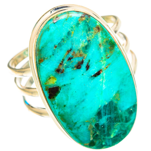 Peruvian Chrysocolla Rings handcrafted by Ana Silver Co - RING117075 - Photo 2