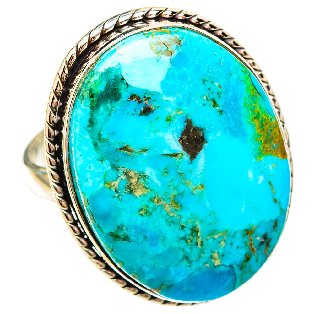 Peruvian Chrysocolla Rings handcrafted by Ana Silver Co - RING117077 - Photo 2