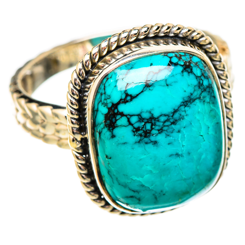 Tibetan Turquoise Rings handcrafted by Ana Silver Co - RING117106 - Photo 2