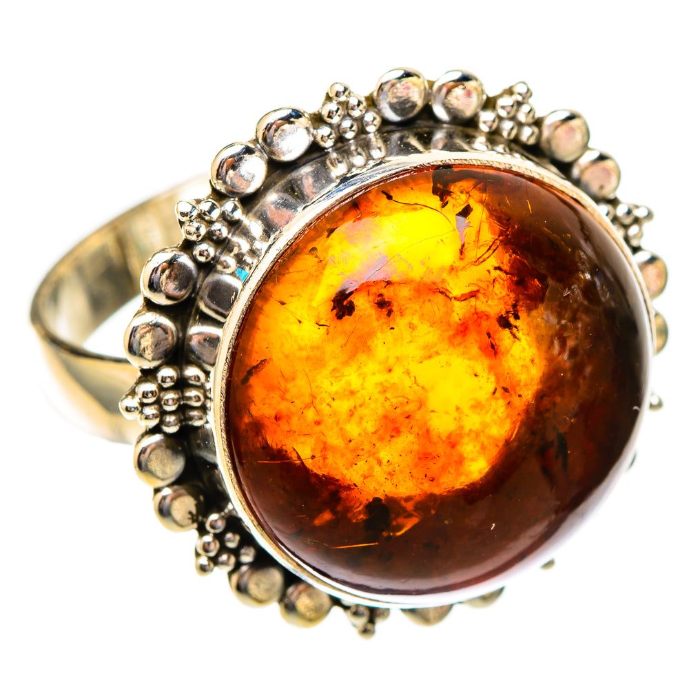 Baltic Amber Rings handcrafted by Ana Silver Co - RING117113 - Photo 2