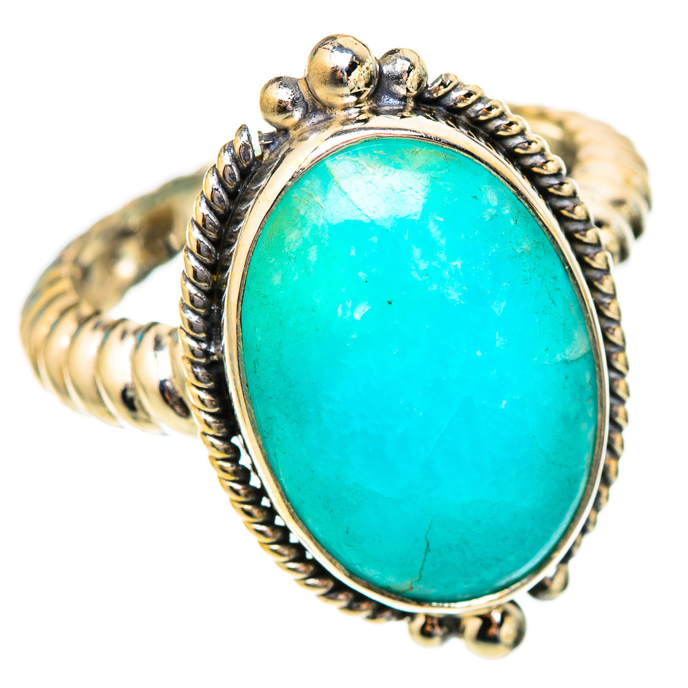 Peruvian Amazonite Rings handcrafted by Ana Silver Co - RING117136 - Photo 2