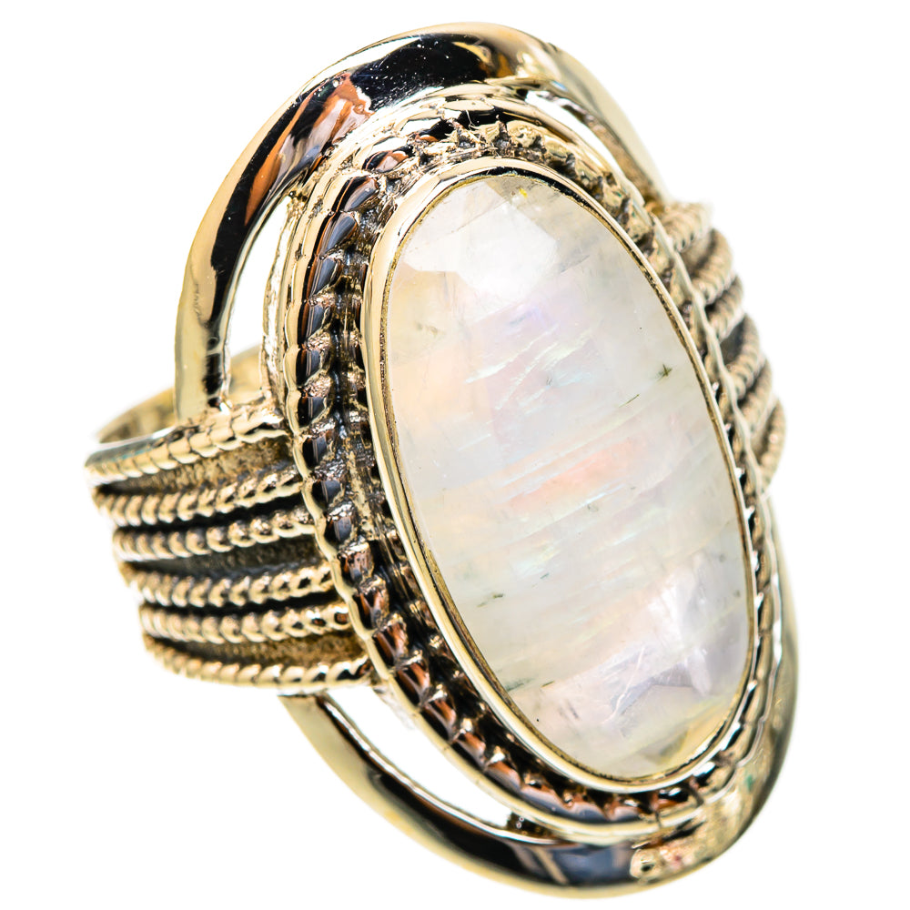 Rainbow Moonstone Rings handcrafted by Ana Silver Co - RING117154 - Photo 2