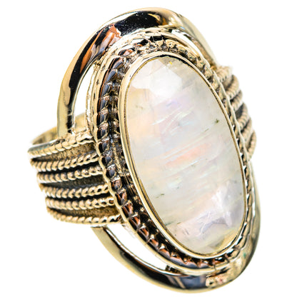 Rainbow Moonstone Rings handcrafted by Ana Silver Co - RING117154 - Photo 2