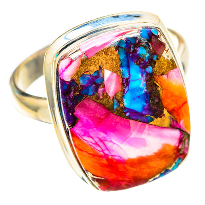 Kingman Pink Dahlia Turquoise Rings handcrafted by Ana Silver Co - RING117173 - Photo 2