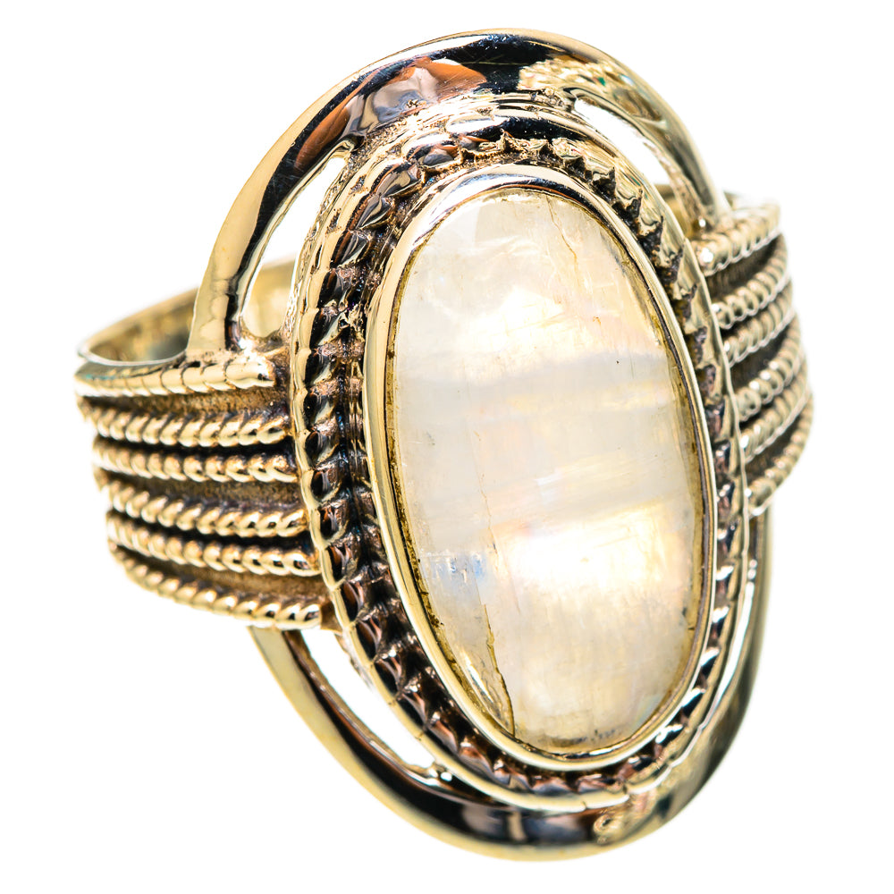 Rainbow Moonstone Rings handcrafted by Ana Silver Co - RING117196 - Photo 2