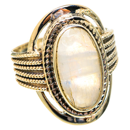 Rainbow Moonstone Rings handcrafted by Ana Silver Co - RING117196 - Photo 2