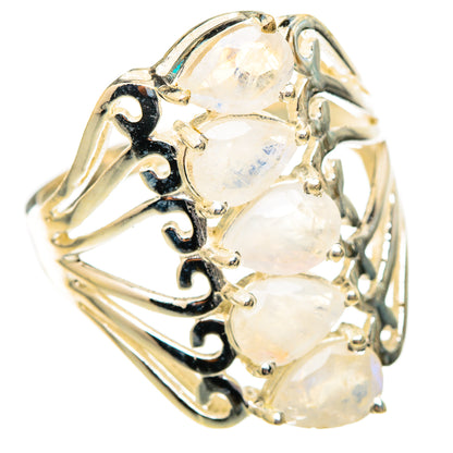 Rainbow Moonstone Rings handcrafted by Ana Silver Co - RING117197 - Photo 2