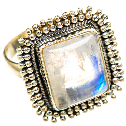 Rainbow Moonstone Rings handcrafted by Ana Silver Co - RING117221 - Photo 2