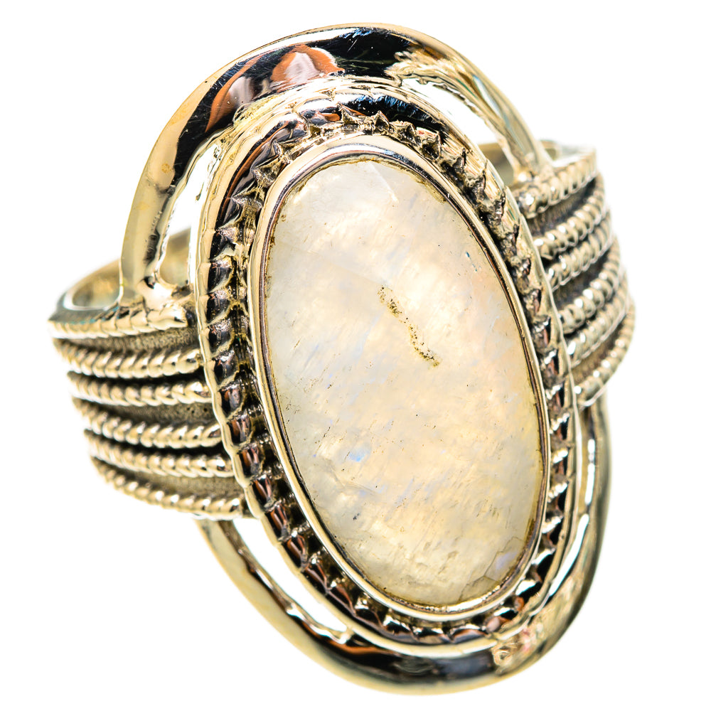 Rainbow Moonstone Rings handcrafted by Ana Silver Co - RING117224 - Photo 2