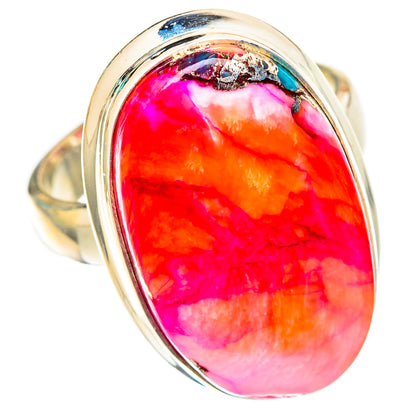 Kingman Pink Dahlia Turquoise Rings handcrafted by Ana Silver Co - RING117225 - Photo 2