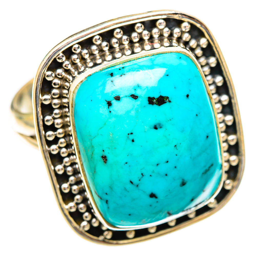 Tibetan Turquoise Rings handcrafted by Ana Silver Co - RING117229 - Photo 2
