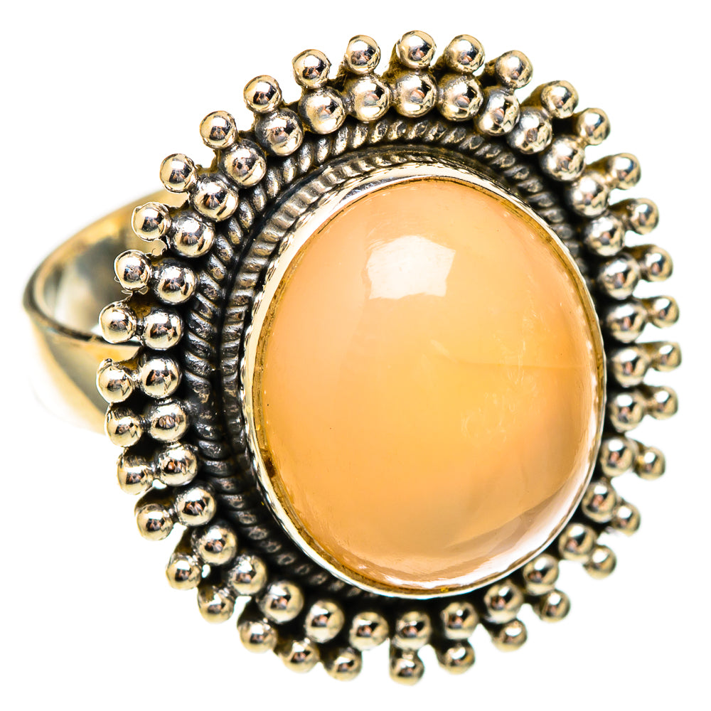 Peach Moonstone Rings handcrafted by Ana Silver Co - RING117240 - Photo 2