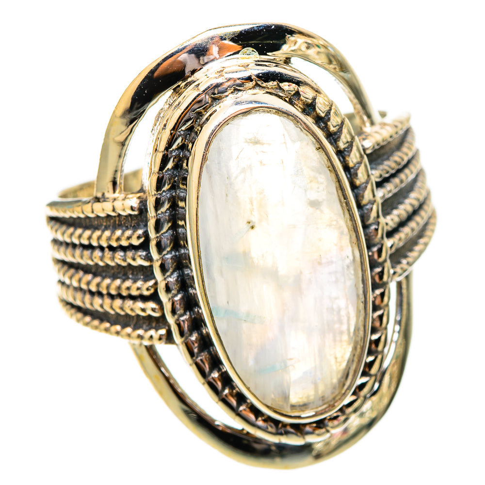 Rainbow Moonstone Rings handcrafted by Ana Silver Co - RING117251 - Photo 2