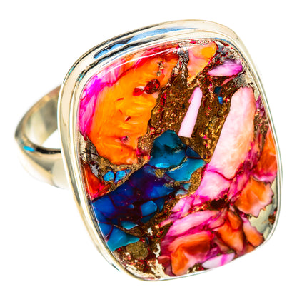 Kingman Pink Dahlia Turquoise Rings handcrafted by Ana Silver Co - RING117253 - Photo 2