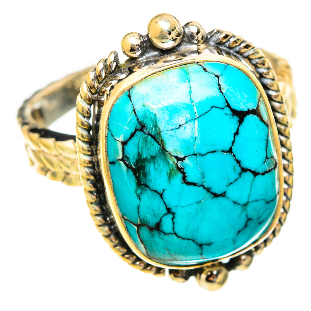 Tibetan Turquoise Rings handcrafted by Ana Silver Co - RING117260 - Photo 2