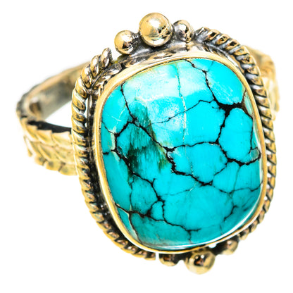 Tibetan Turquoise Rings handcrafted by Ana Silver Co - RING117260 - Photo 2