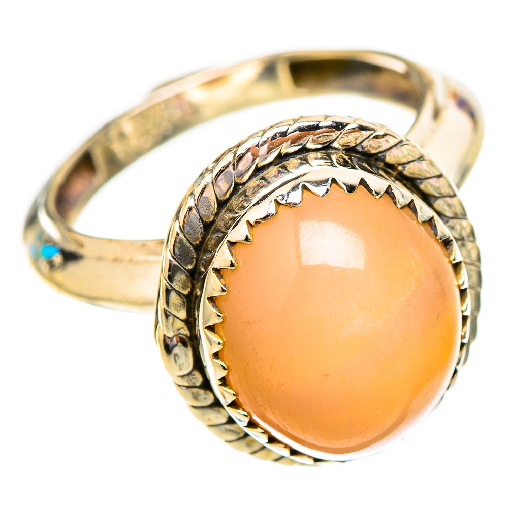 Peach Moonstone Rings handcrafted by Ana Silver Co - RING117265 - Photo 2