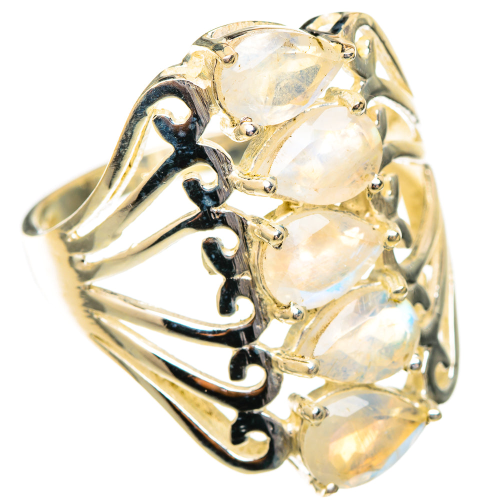 Rainbow Moonstone Rings handcrafted by Ana Silver Co - RING117277 - Photo 2