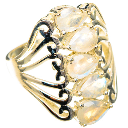 Rainbow Moonstone Rings handcrafted by Ana Silver Co - RING117277 - Photo 2