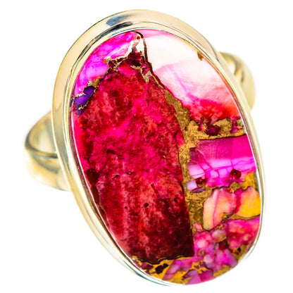 Kingman Pink Dahlia Turquoise Rings handcrafted by Ana Silver Co - RING117293 - Photo 2