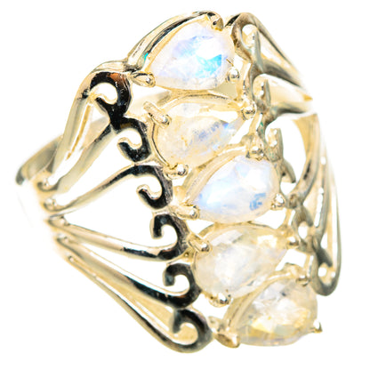 Rainbow Moonstone Rings handcrafted by Ana Silver Co - RING117303 - Photo 2