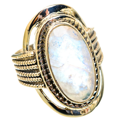 Rainbow Moonstone Rings handcrafted by Ana Silver Co - RING117304 - Photo 2