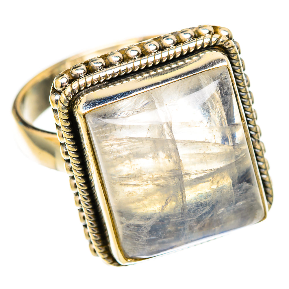 Rainbow Moonstone Rings handcrafted by Ana Silver Co - RING117305 - Photo 2