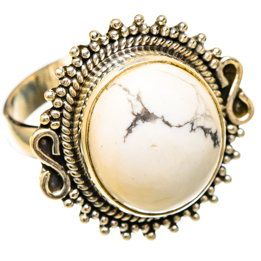 Howlite Rings handcrafted by Ana Silver Co - RING117329 - Photo 2