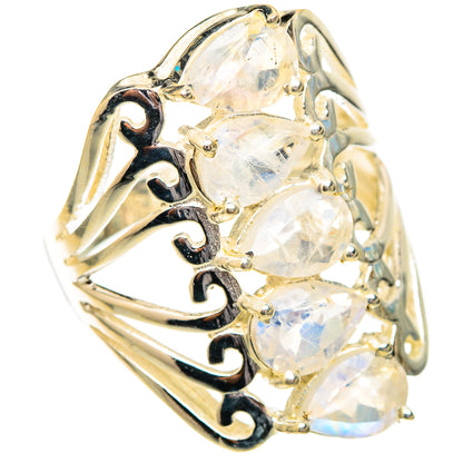 Rainbow Moonstone Rings handcrafted by Ana Silver Co - RING117330 - Photo 2
