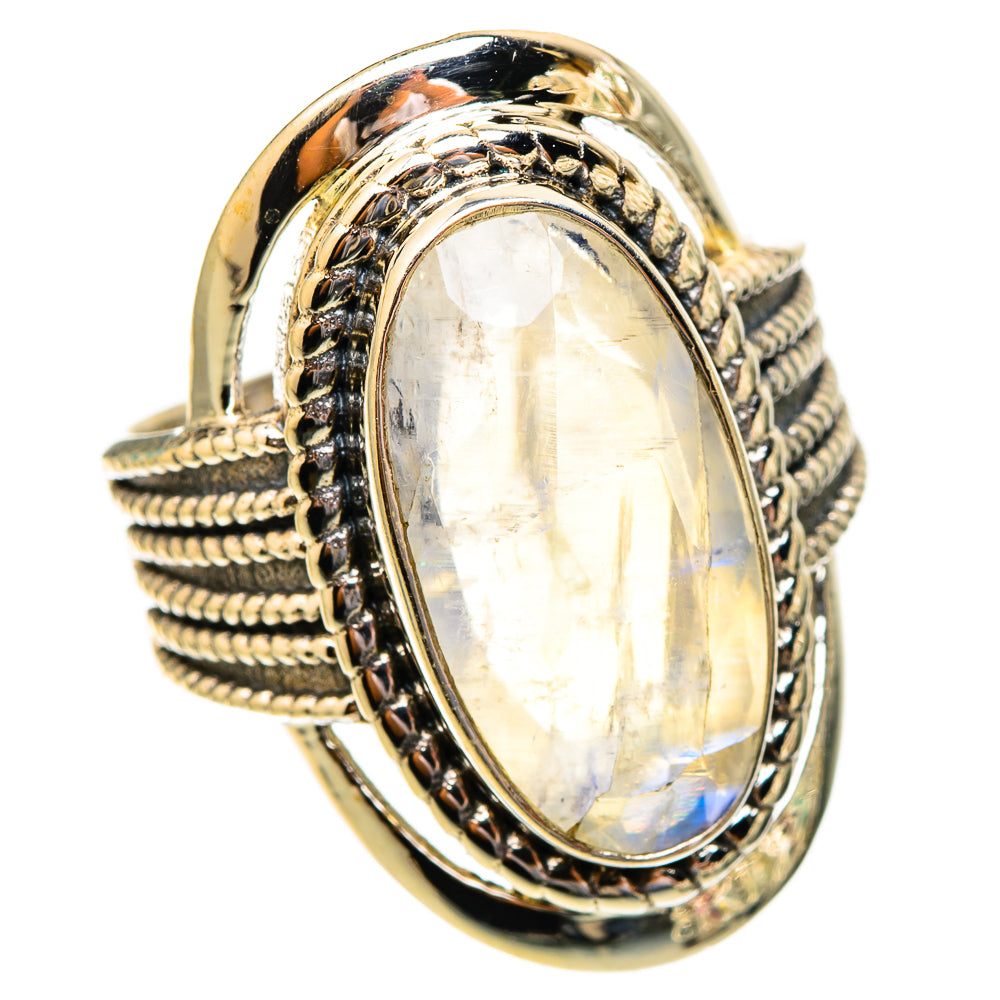 Rainbow Moonstone Rings handcrafted by Ana Silver Co - RING117394 - Photo 2