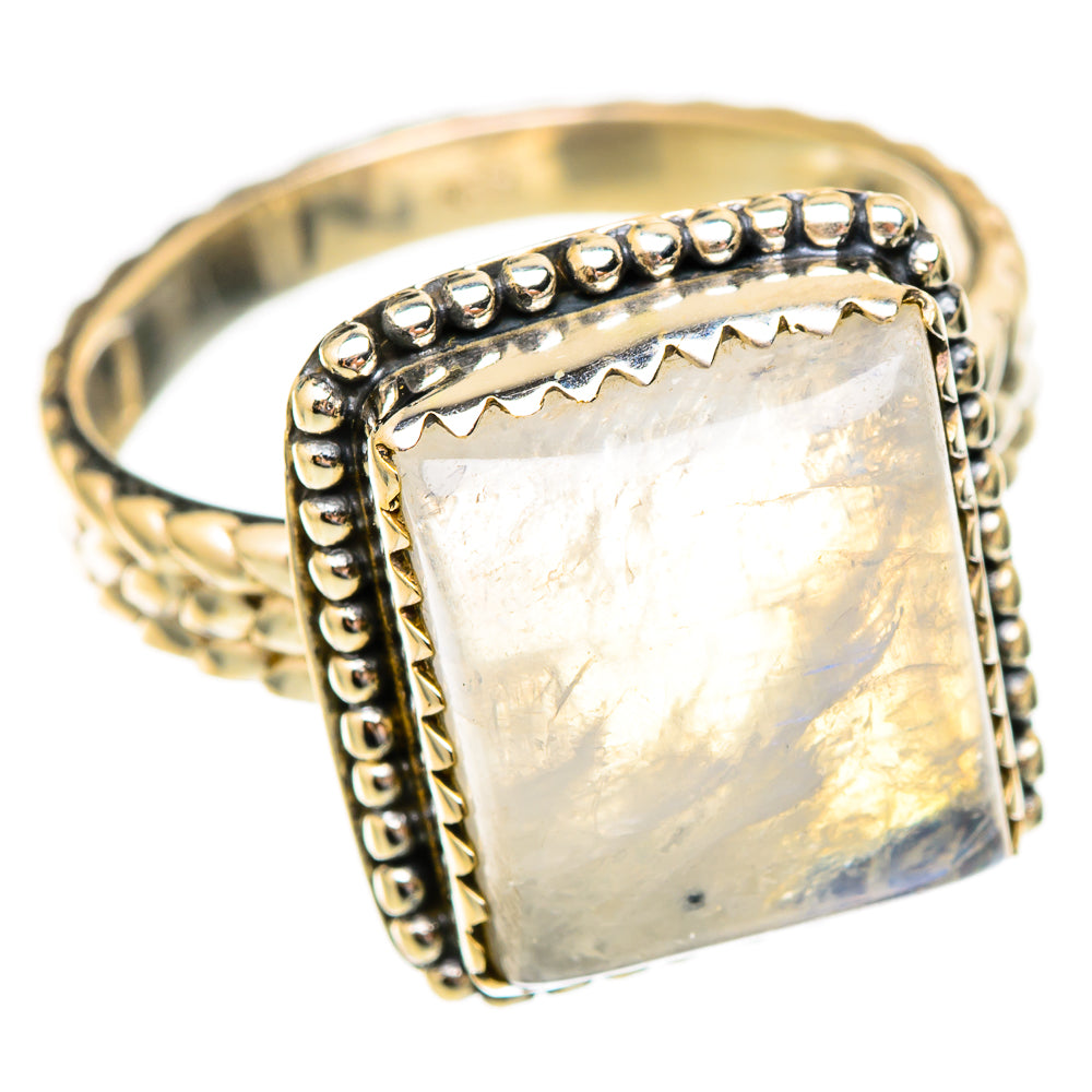 Rainbow Moonstone Rings handcrafted by Ana Silver Co - RING117395 - Photo 2