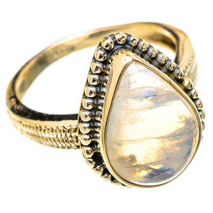 Rainbow Moonstone Rings handcrafted by Ana Silver Co - RING117396 - Photo 2